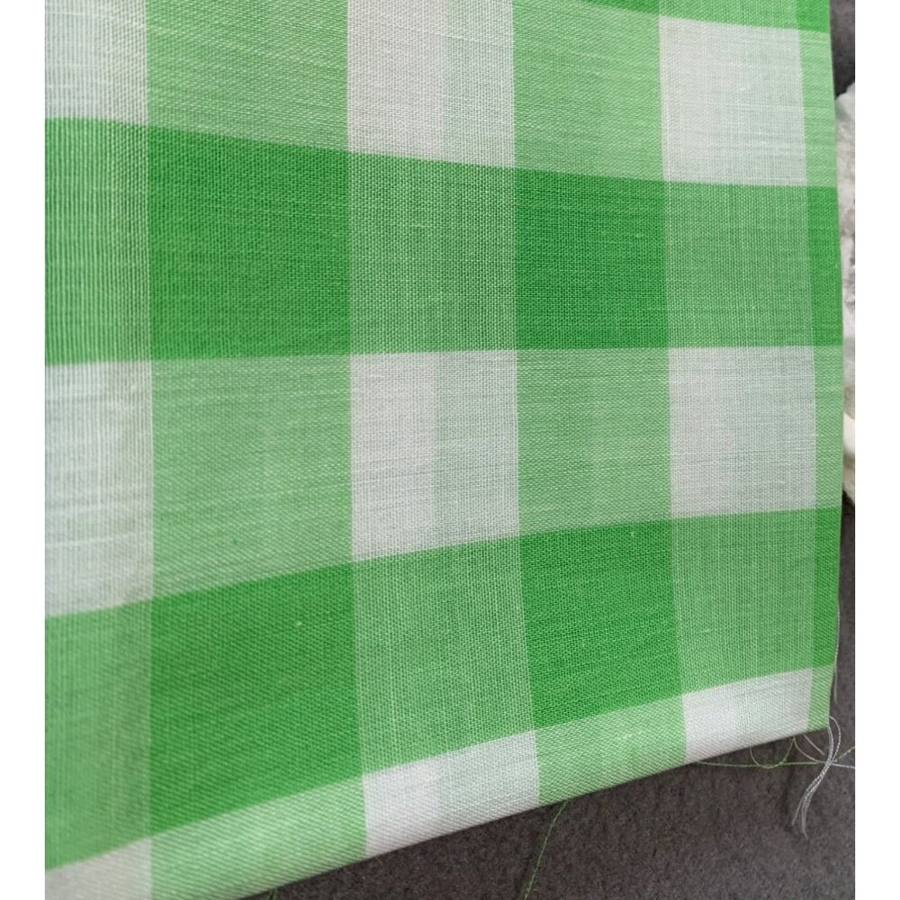 Green & White Gingham Fat Quarter Cotton Fabric 18" x 22" Sewing
